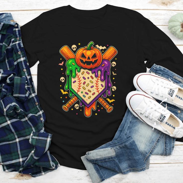 Baseball Drip Ice Cream Drip Halloween Baseball Lovers Youth Long Sleeve Tee