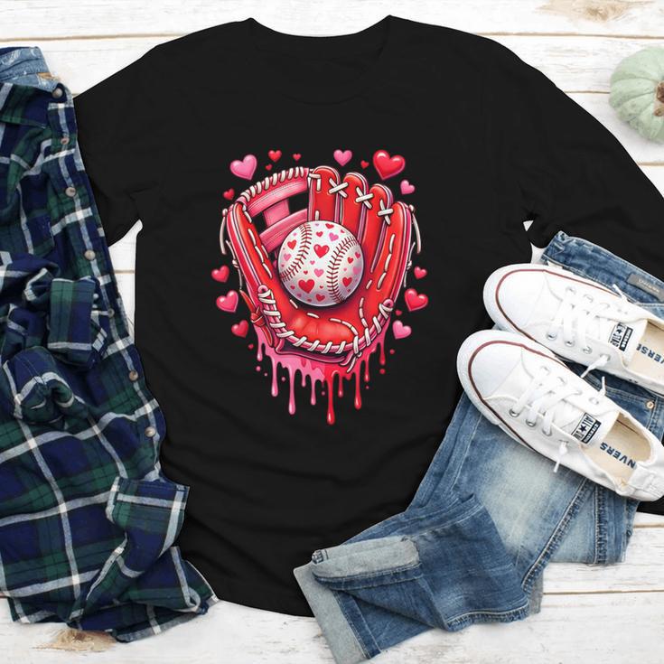 Baseball Drip Ice Cream Sprinkles Valentines Day Baseball Youth Long Sleeve Tee
