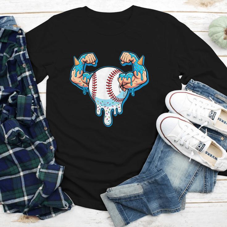Baseball Drip Ice Cream Strong Character Youth Long Sleeve Tee Baseball Drip Ice Cream Strong Character Youth Long Sleeve Tee