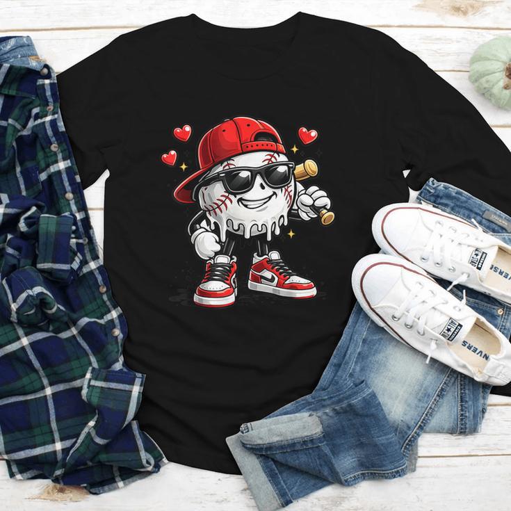 Baseball Drip Ice Cream Valentine’s Day Boys Kids Youth Long Sleeve Tee