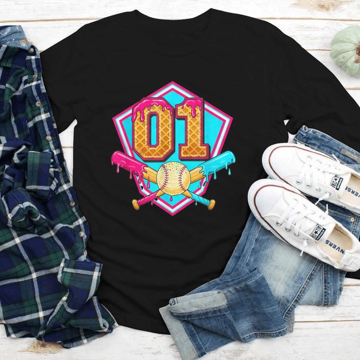 Baseball Drip Jersey Number 1 For Players & 1th Birthday Youth Long Sleeve Tee Baseball Drip Jersey Number 1 For Players & 1th Birthday Youth Long Sleeve Tee