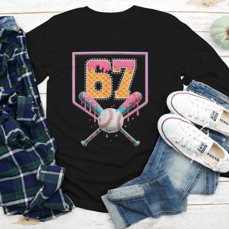 Baseball Drip Number 67 Fun Six Seven 6 7 Meme Youth Long Sleeve Tee Baseball Drip Number 67 Fun Six Seven 6 7 Meme Youth Long Sleeve Tee
