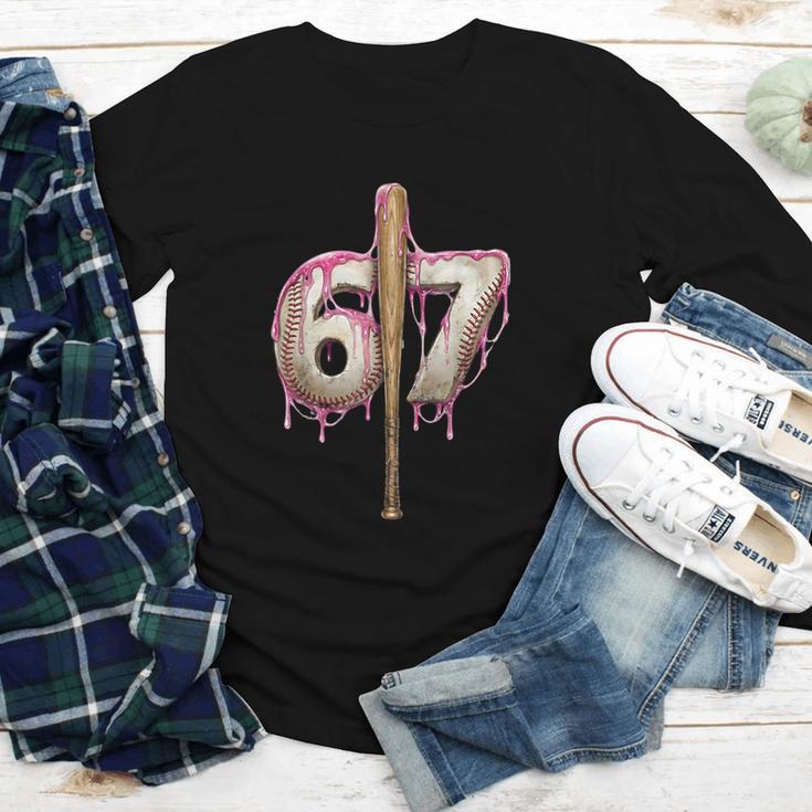 Baseball Drip Number 67 Sports Player Six Seven Meme Fan Youth Long Sleeve Tee