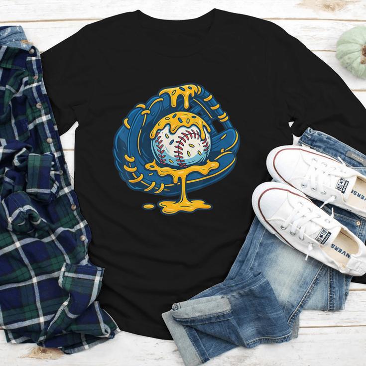 Baseball Drip Team For Boys Ice Cream Cool Youth Long Sleeve Tee