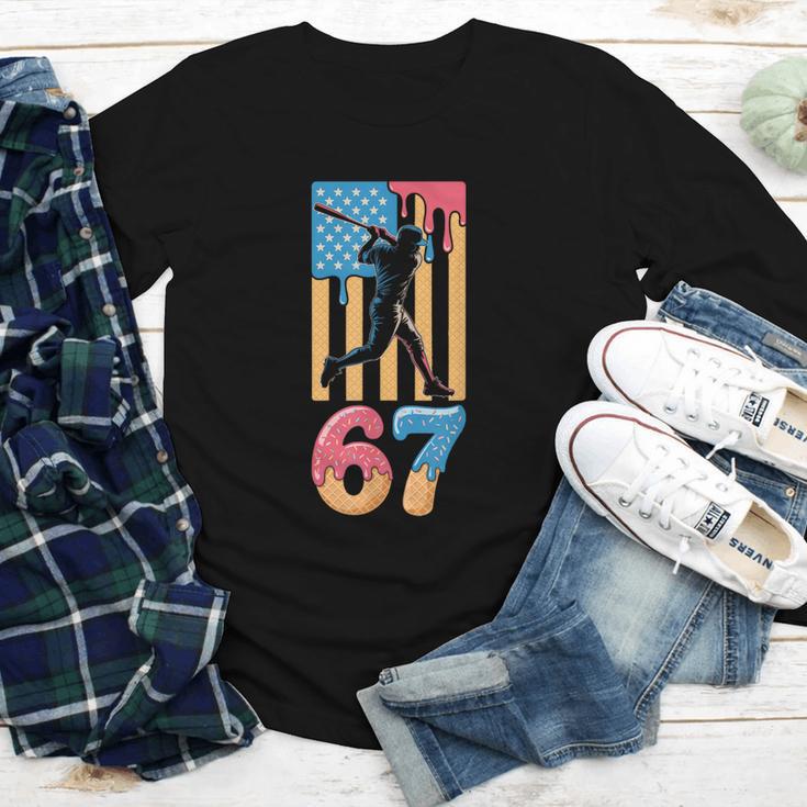 Baseball Drip USA Flag 67 Player 67th Birthday Ice Cream 67 Youth Long Sleeve Tee Baseball Drip USA Flag 67 Player 67th Birthday Ice Cream 67 Youth Long Sleeve Tee