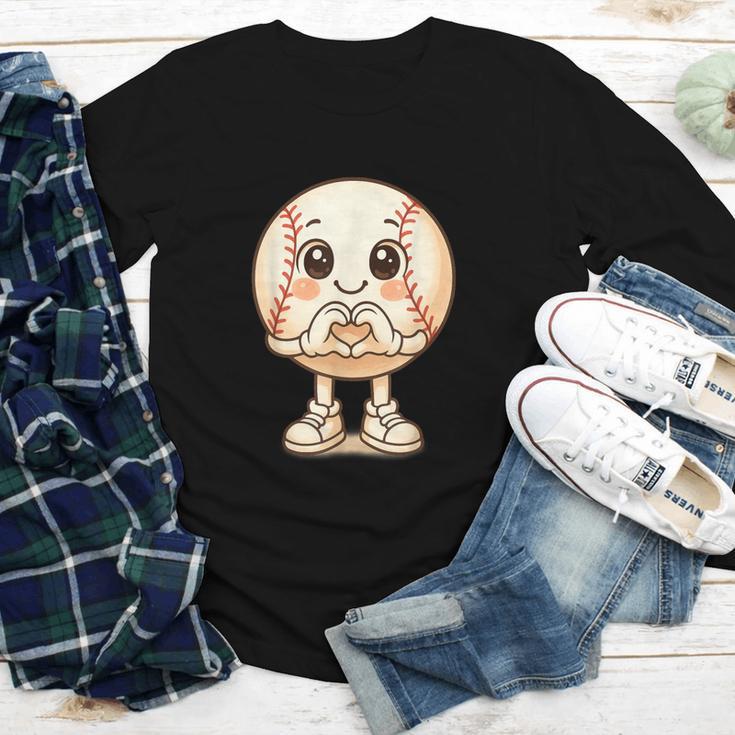 Baseball With Heart Hands Love Cute Baseball Youth Long Sleeve Tee Baseball With Heart Hands Love Cute Baseball Youth Long Sleeve Tee