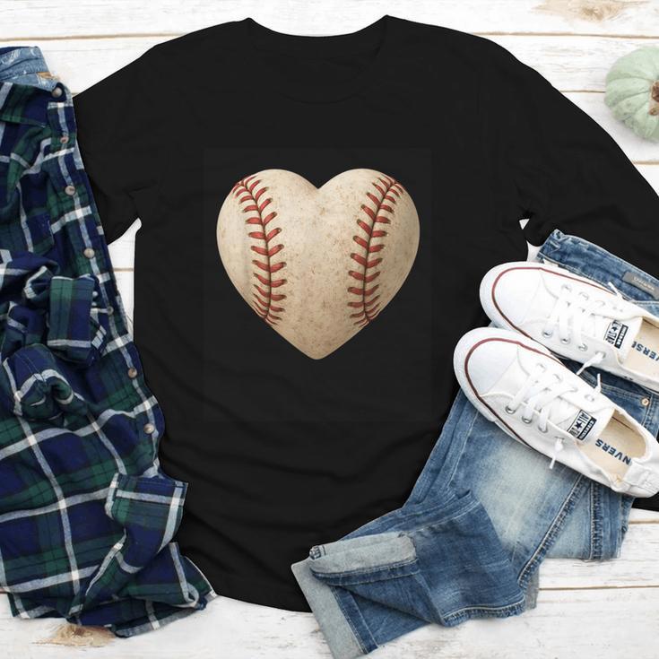 Baseball Heart Shape Valentines Day Love Boys Kids Men Youth Long Sleeve Tee