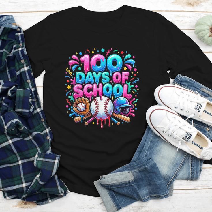 Baseball Ice Cream Drip 100 Days Of School Student Teacher Youth Long Sleeve Tee Baseball Ice Cream Drip 100 Days Of School Student Teacher Youth Long Sleeve Tee