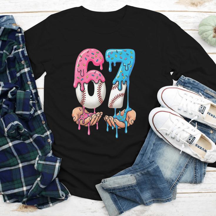 Baseball Ice Cream Drip 67 Hands Six Seven Boys Youth Long Sleeve Tee