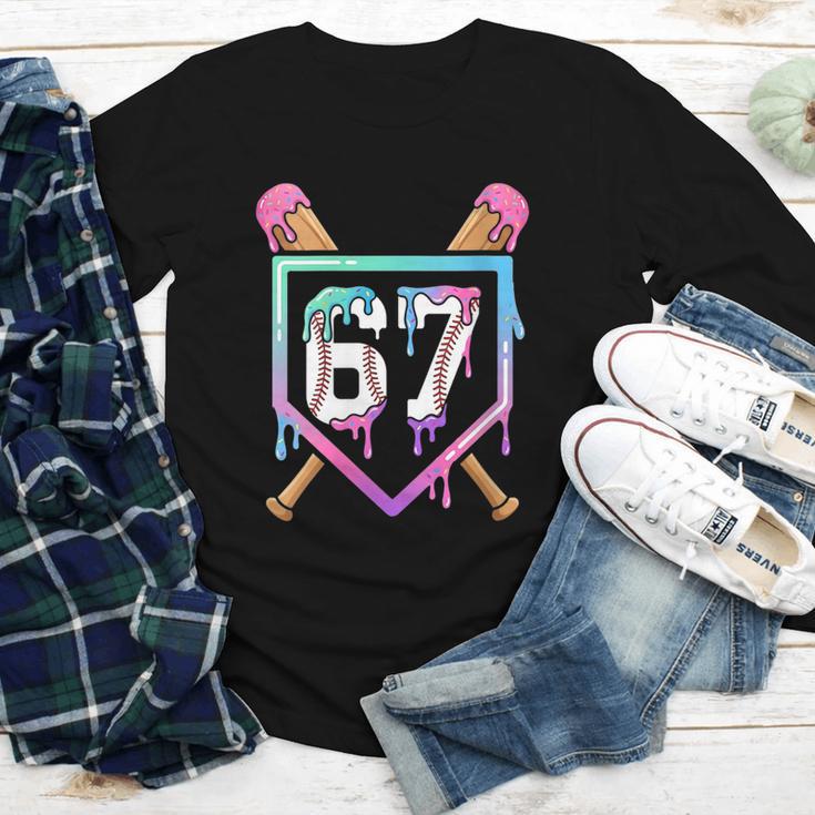 Baseball Ice Cream Drip 67 Player Dabbing Six Seven Boys Youth Long Sleeve Tee Baseball Ice Cream Drip 67 Player Dabbing Six Seven Boys Youth Long Sleeve Tee