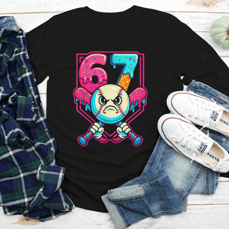 Baseball Ice Cream Drip Number 67 Six Seven Meme 67 Youth Long Sleeve Tee Baseball Ice Cream Drip Number 67 Six Seven Meme 67 Youth Long Sleeve Tee