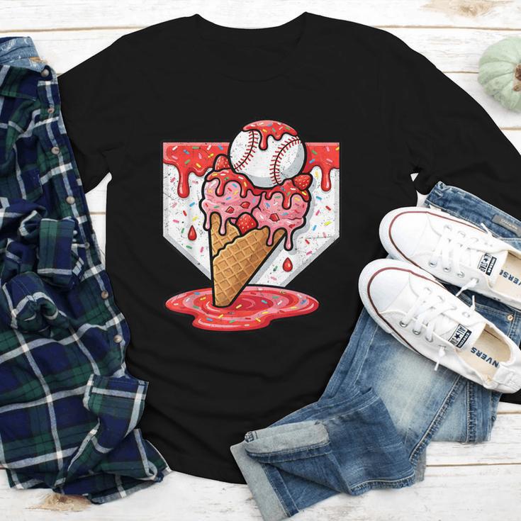 Baseball Ice Cream Drip Baseball Strawberry For Youth Red Youth Long Sleeve Tee Baseball Ice Cream Drip Baseball Strawberry For Youth Red Youth Long Sleeve Tee