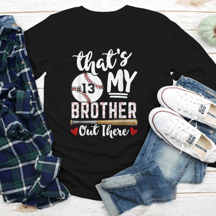 Baseball Jersey Number 13 That's My Brother Out There Youth Long Sleeve Tee Baseball Jersey Number 13 That's My Brother Out There Youth Long Sleeve Tee