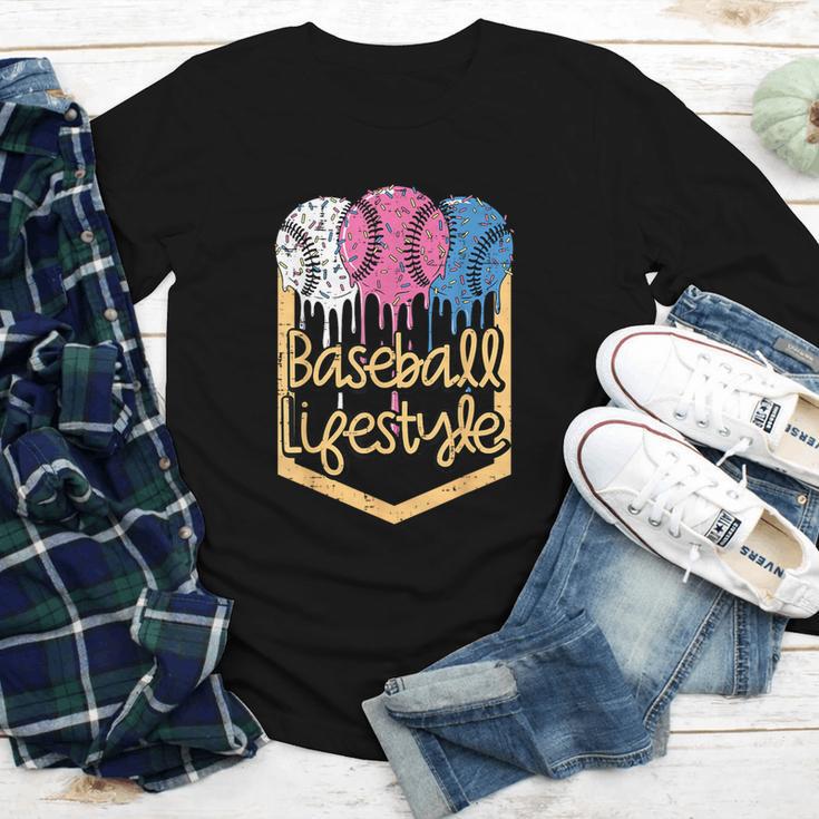 Baseball Lifestyle Ball Sprinkles Drip Boys Kids Men Teen Youth Long Sleeve Tee