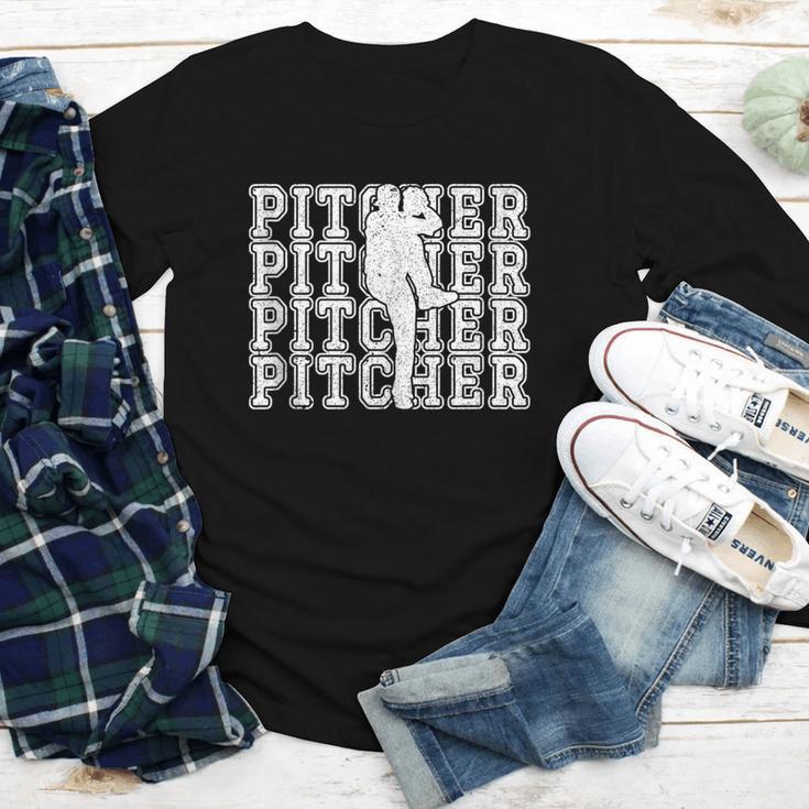 Baseball Pitcher Player Team Sport Lover Family Friends Fans Youth Long Sleeve Tee Baseball Pitcher Player Team Sport Lover Family Friends Fans Youth Long Sleeve Tee
