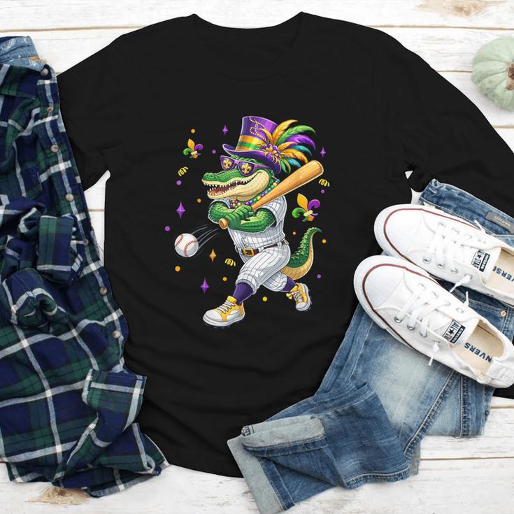 Baseball Player Mardi Gras Alligator Carnival Costume Beads Youth Long Sleeve Tee Baseball Player Mardi Gras Alligator Carnival Costume Beads Youth Long Sleeve Tee