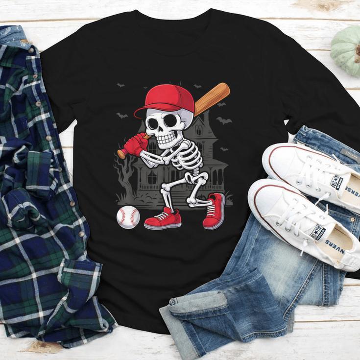 Baseball Skeleton Halloween Playing Youth Long Sleeve Tee Baseball Skeleton Halloween Playing Youth Long Sleeve Tee