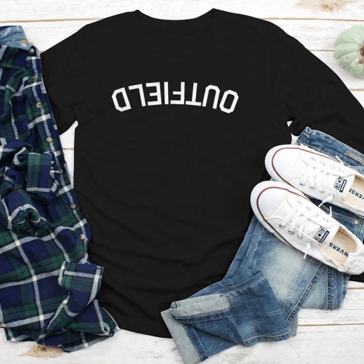 BaseballSoftball Upside Down Outfield Youth Long Sleeve Tee