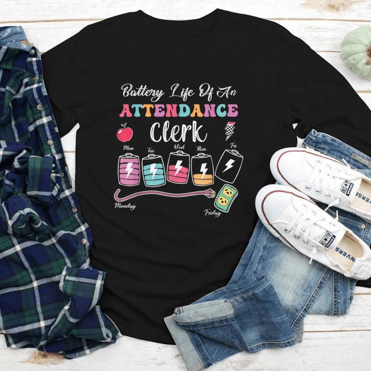 Battery Life Of An Attendance Clerk Back To School Youth Long Sleeve Tee Battery Life Of An Attendance Clerk Back To School Youth Long Sleeve Tee