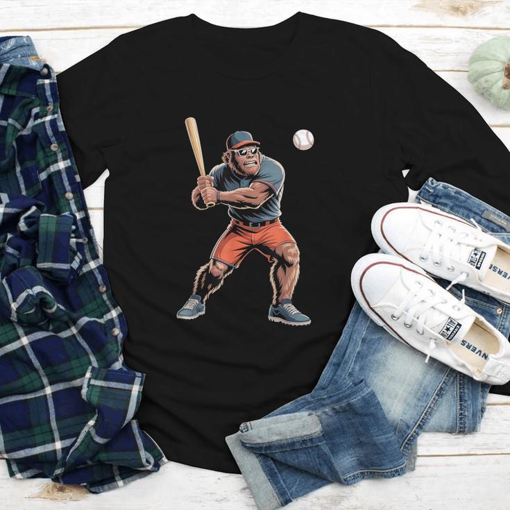 Bigfoot Playing Baseball Boys Kids Men Baseball Player Youth Long Sleeve Tee Bigfoot Playing Baseball Boys Kids Men Baseball Player Youth Long Sleeve Tee