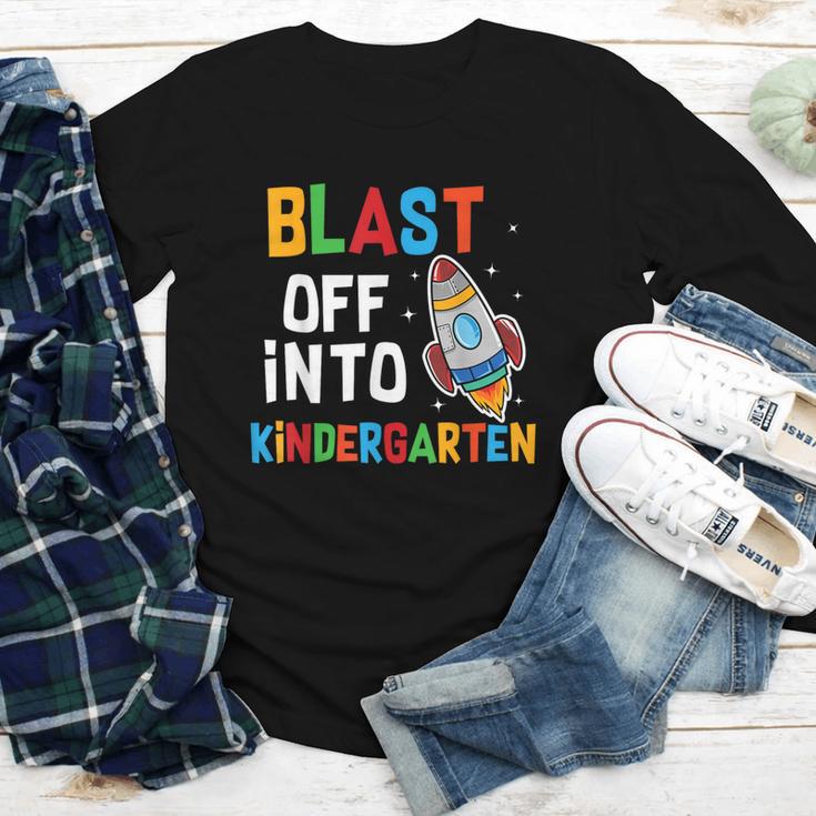 Blast Off Into Kindergarten Back To School Rocket Youth Long Sleeve Tee