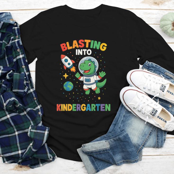 Blasting Into Kindergarten Dinosaur Astronaut Back To School Youth Long Sleeve Tee Blasting Into Kindergarten Dinosaur Astronaut Back To School Youth Long Sleeve Tee