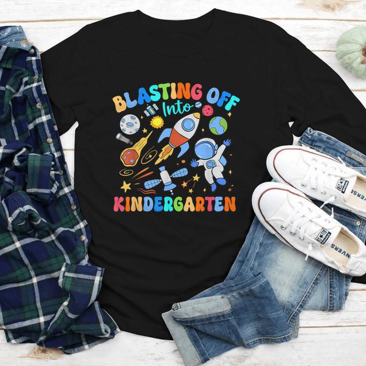 Blasting Off Into Kindergarten Back To School Boys Kid Youth Long Sleeve Tee Blasting Off Into Kindergarten Back To School Boys Kid Youth Long Sleeve Tee