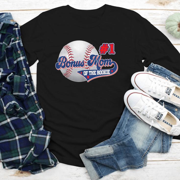 Bonus Mom Rookie Of Year 1st Birthday Baseball Theme Youth Long Sleeve Tee