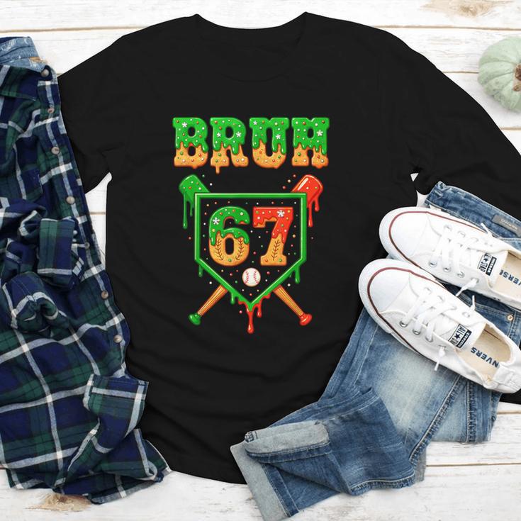 Bruh 67 Baseball Christmas Gingerbread Drip Number 67 Player Youth Long Sleeve Tee Bruh 67 Baseball Christmas Gingerbread Drip Number 67 Player Youth Long Sleeve Tee