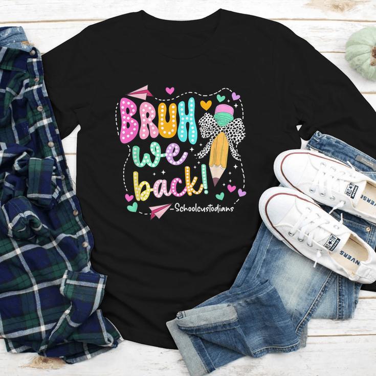 Bruh We Back School Custodians Pencil Back To School Youth Long Sleeve Tee