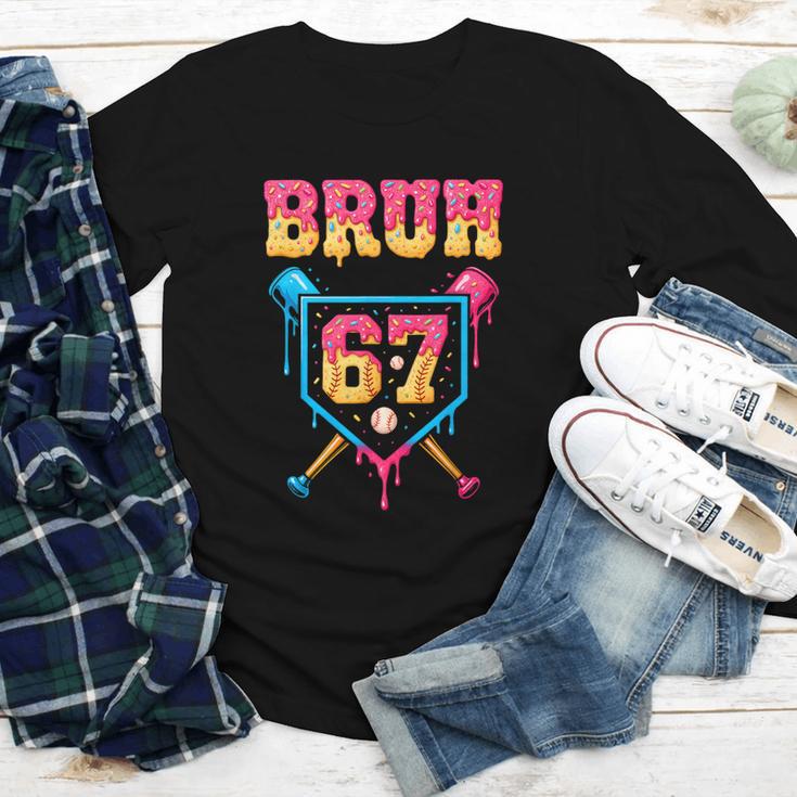 Bruh Baseball Ice Cream Drip Number 67 Player 67th Birthday Youth Long Sleeve Tee Bruh Baseball Ice Cream Drip Number 67 Player 67th Birthday Youth Long Sleeve Tee