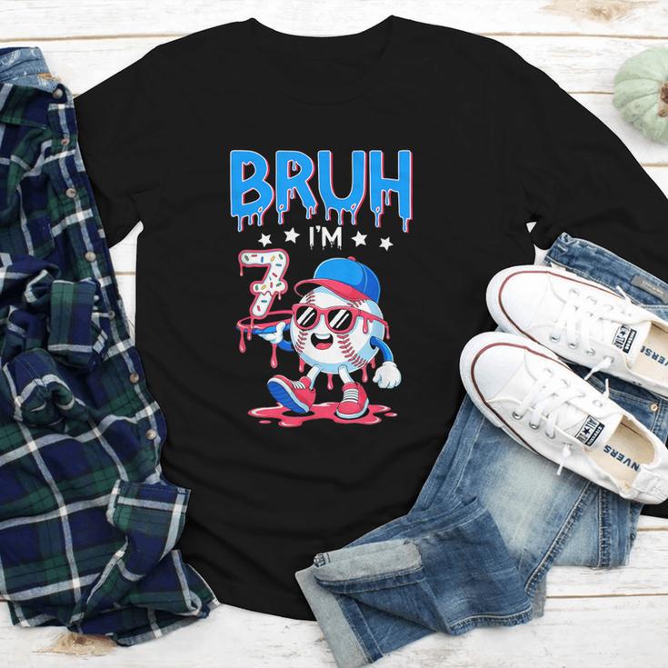 Bruh I'm 7 Baseball Ice Cream Drip It's My 7th Birthday Youth Long Sleeve Tee Bruh I'm 7 Baseball Ice Cream Drip It's My 7th Birthday Youth Long Sleeve Tee