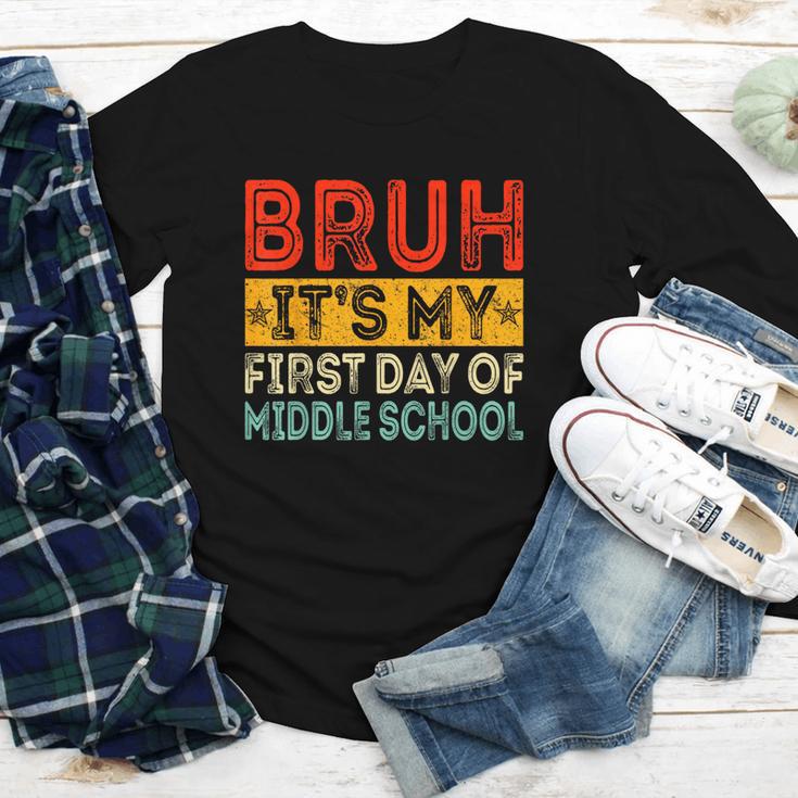 Bruh It's My First Day Of Middle School Back To School Youth Long Sleeve Tee Bruh It's My First Day Of Middle School Back To School Youth Long Sleeve Tee