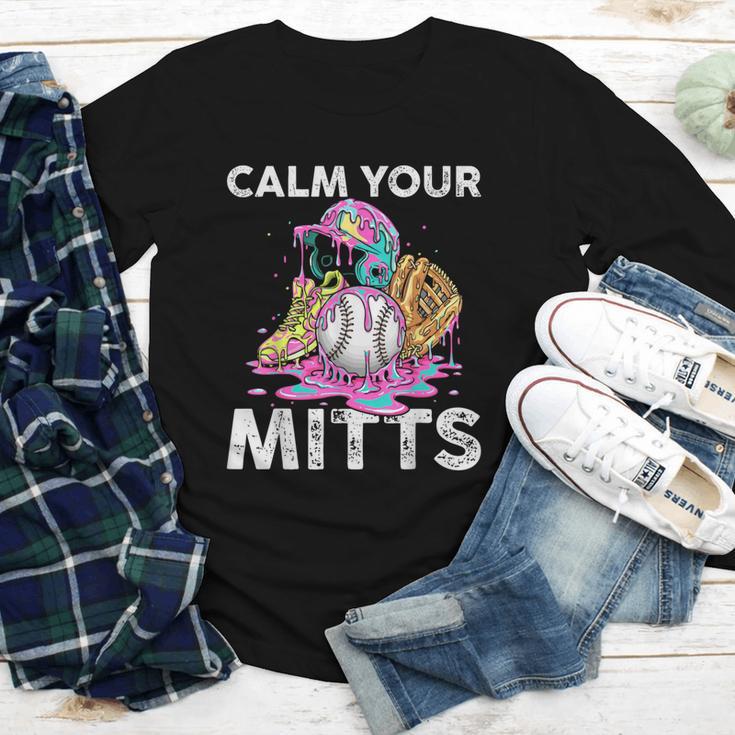 Calm Your Mitts Baseball Ice Cream Drip Crossed Bats Sport Youth Long Sleeve Tee Calm Your Mitts Baseball Ice Cream Drip Crossed Bats Sport Youth Long Sleeve Tee