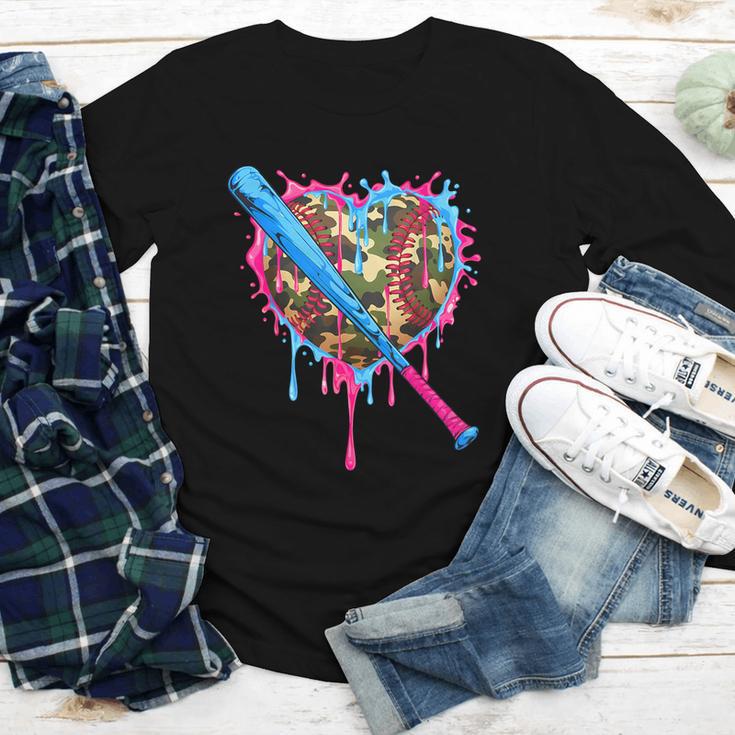 Camo Baseball Heart Drip Valentine Baseball Icecream Boys Youth Long Sleeve Tee