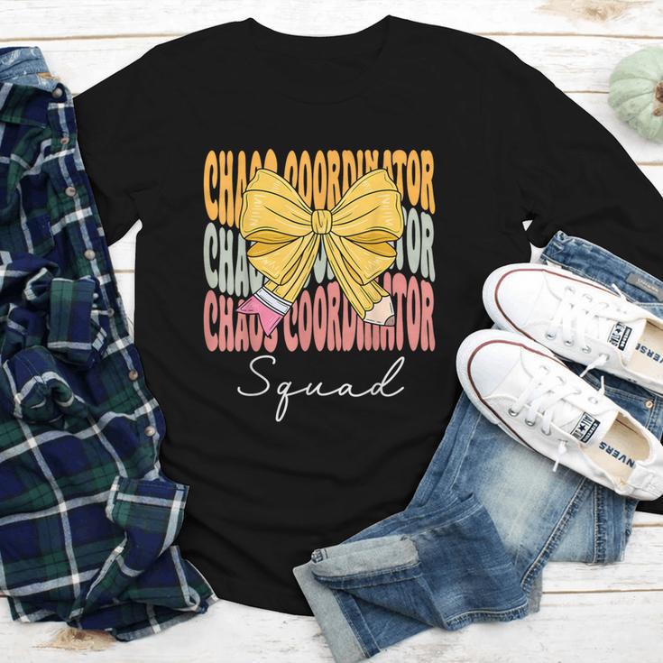 Chaos Coordinator Squad Groovy Coquette Bow Back To School Youth Long Sleeve Tee Chaos Coordinator Squad Groovy Coquette Bow Back To School Youth Long Sleeve Tee