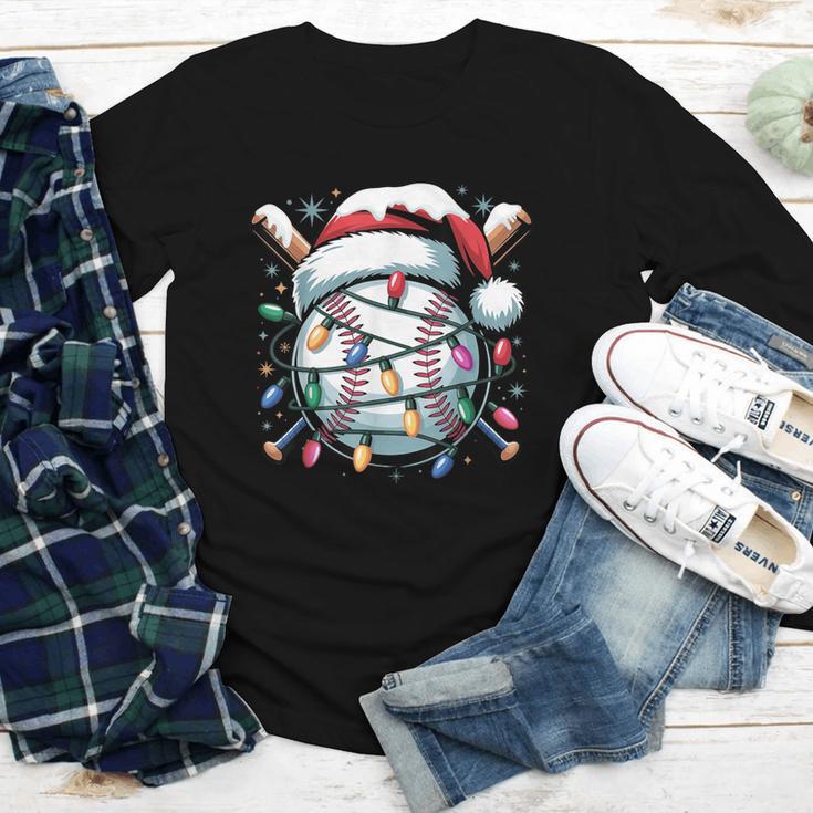 Christmas Baseball Boy Youth Kid Men Santa Hat Xmas Baseball Youth Long Sleeve Tee
