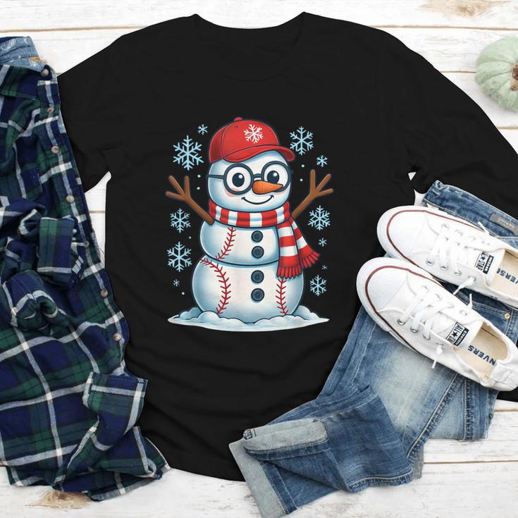 Christmas Baseball Snowman Xmas Pajamas Women Men Boys Youth Long Sleeve Tee Christmas Baseball Snowman Xmas Pajamas Women Men Boys Youth Long Sleeve Tee