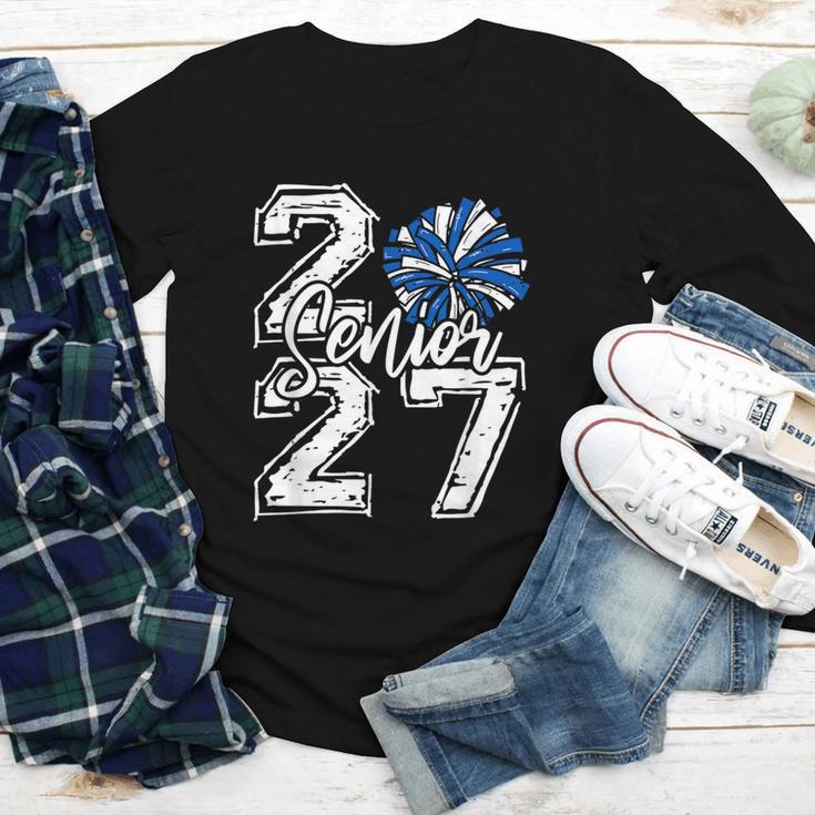 Class Of 2027 Cheer Blue Senior 2027 Back To School Youth Long Sleeve Tee Class Of 2027 Cheer Blue Senior 2027 Back To School Youth Long Sleeve Tee