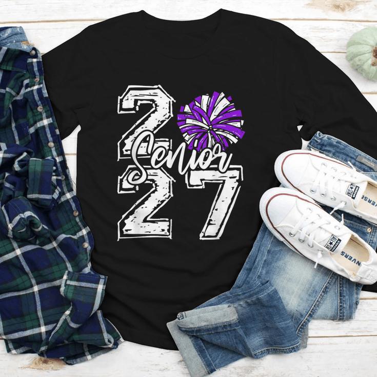 Class Of 2027 Cheer Purple Senior 2027 Back To School Youth Long Sleeve Tee Class Of 2027 Cheer Purple Senior 2027 Back To School Youth Long Sleeve Tee