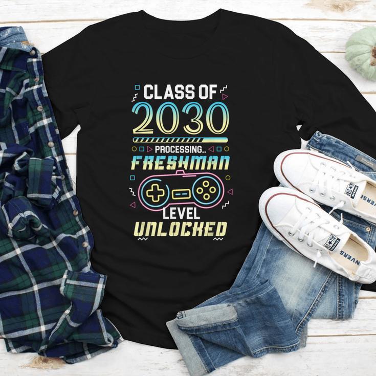 Class 2030 Gaming Freshman Level Unlocked Back To School Youth Long Sleeve Tee