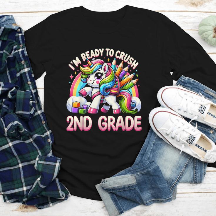 Crush 2nd Grade Girls Back To School Unicorn First Day Cute Youth Long Sleeve Tee