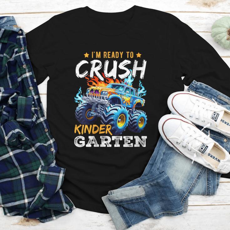 Crush Kindergarten Monster Truck Back To School Boys Youth Long Sleeve Tee Crush Kindergarten Monster Truck Back To School Boys Youth Long Sleeve Tee