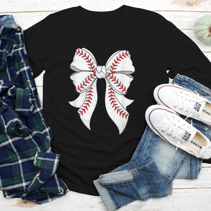 Cute Baseball Coquette Bow For Women Girls Baseball Mama Mom Youth Long Sleeve Tee Cute Baseball Coquette Bow For Women Girls Baseball Mama Mom Youth Long Sleeve Tee