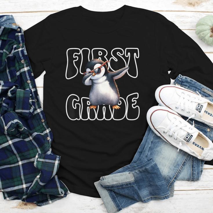 Cute Dabbing Penguin First Grade Back To School Youth Long Sleeve Tee Cute Dabbing Penguin First Grade Back To School Youth Long Sleeve Tee