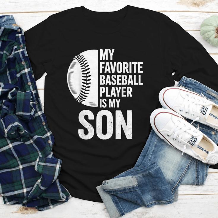 Cute Favorite Baseball Player Is My Son Women Men Youth Long Sleeve Tee Cute Favorite Baseball Player Is My Son Women Men Youth Long Sleeve Tee