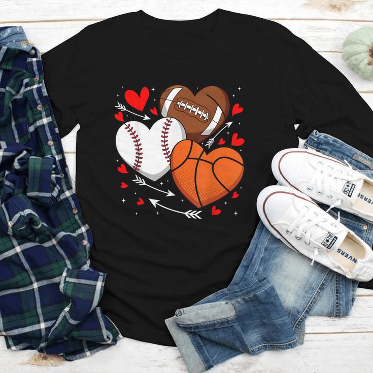Cute Heart Baseball Basketball Football Valentine Boy Men Youth Long Sleeve Tee Cute Heart Baseball Basketball Football Valentine Boy Men Youth Long Sleeve Tee
