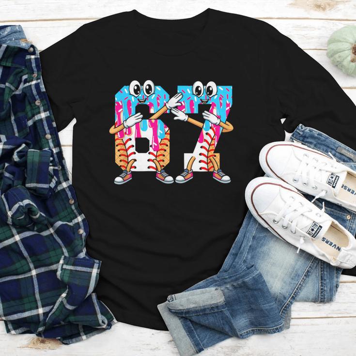 Dabbing Baseball Ice Cream Drip Number 67 Birthday Party Youth Long Sleeve Tee Dabbing Baseball Ice Cream Drip Number 67 Birthday Party Youth Long Sleeve Tee
