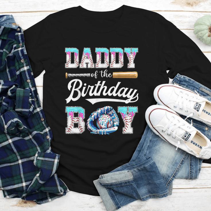 Daddy Of The Birthday Boy Baseball Ice Cream Drip Matching Youth Long Sleeve Tee