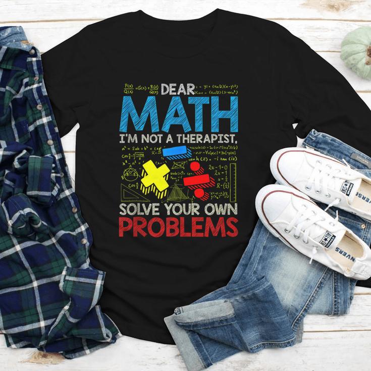Dear Math Solve Your Own Problems Back To School Youth Long Sleeve Tee Dear Math Solve Your Own Problems Back To School Youth Long Sleeve Tee